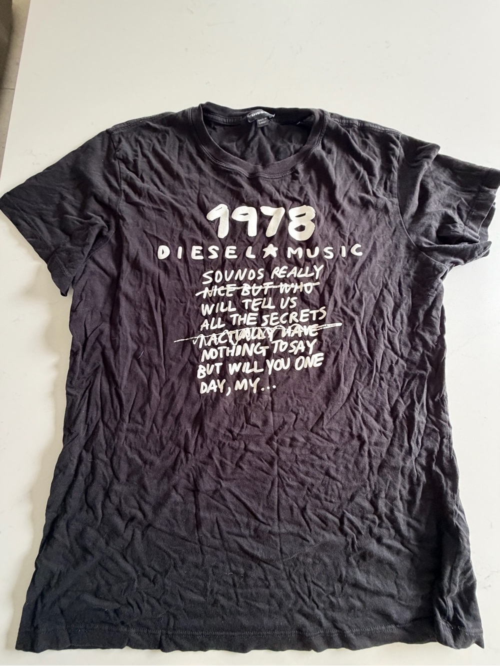 Y2K Diesel Black Graphic '1978' Short-Sleeve Tee